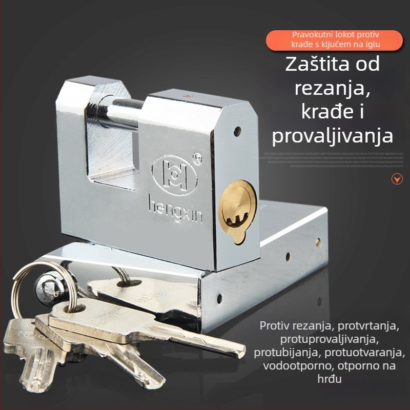 Premium pravokutni katanac za vrata od nehrđajućeg čelika, protiv krađe i provale, horizontalno otvaranje, otporan na koroziju s čistim bakrenim jezgrom, za skladišta