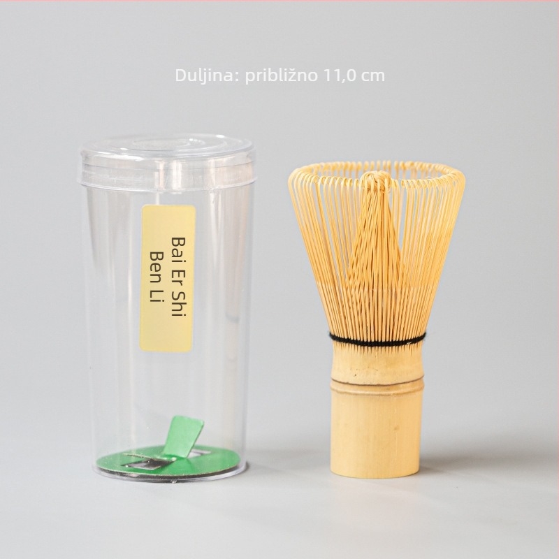 Bambusni čajni set u stilu Song dinastije – japanska matcha četkica, miješalica, stalak za četkicu i zdjela za matcha Baibenli