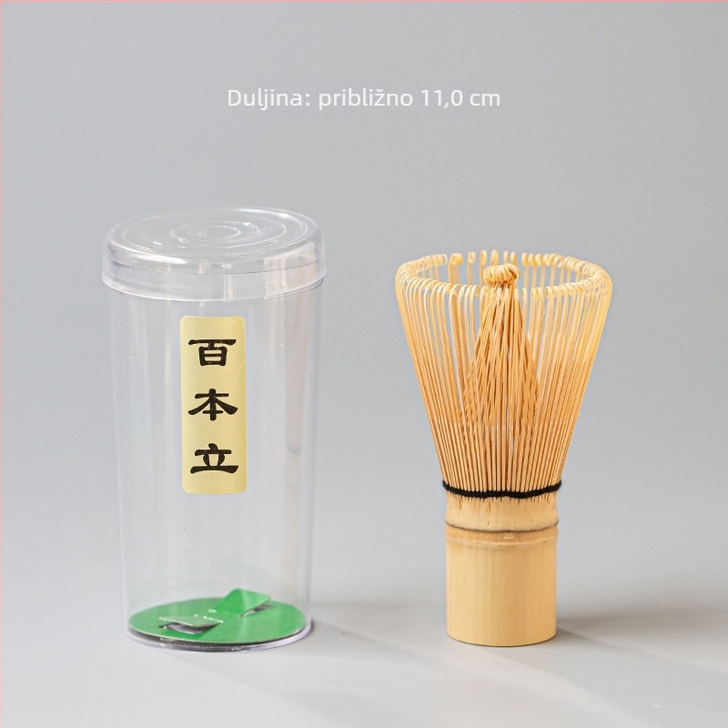 Bambusni čajni set u stilu Song dinastije – japanska matcha četkica, miješalica, stalak za četkicu i zdjela za matcha Baibenli
