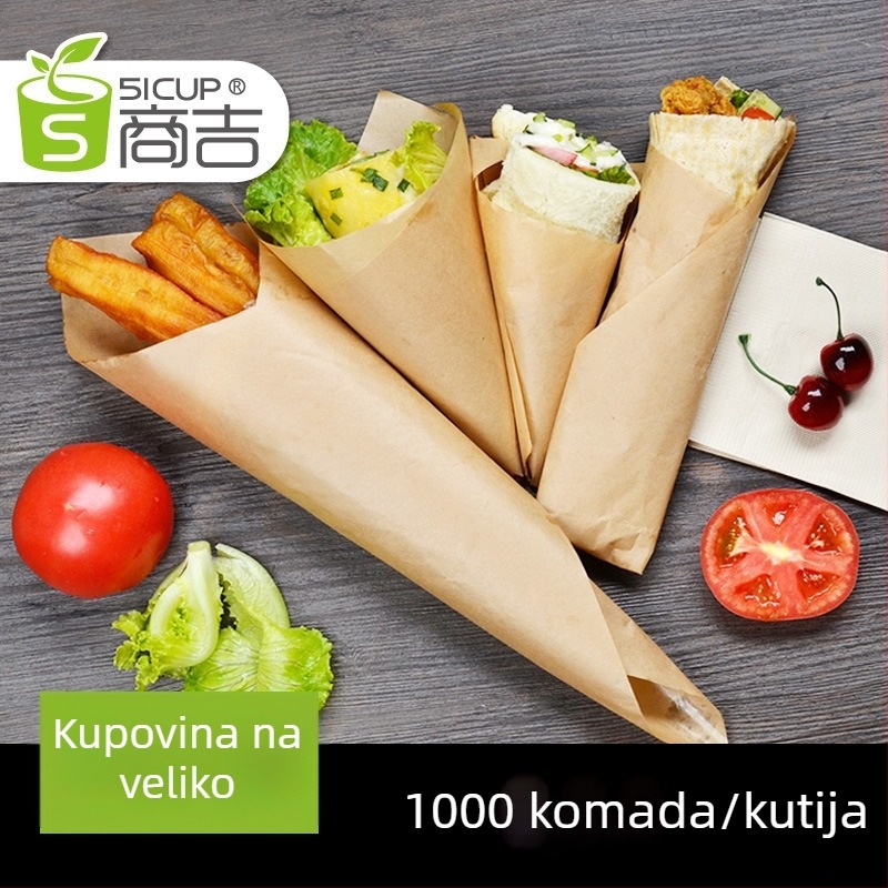 Kraft papir otporan na masnoću za pakiranje hrane, pečenje i omatanje burgera, 1000 listova