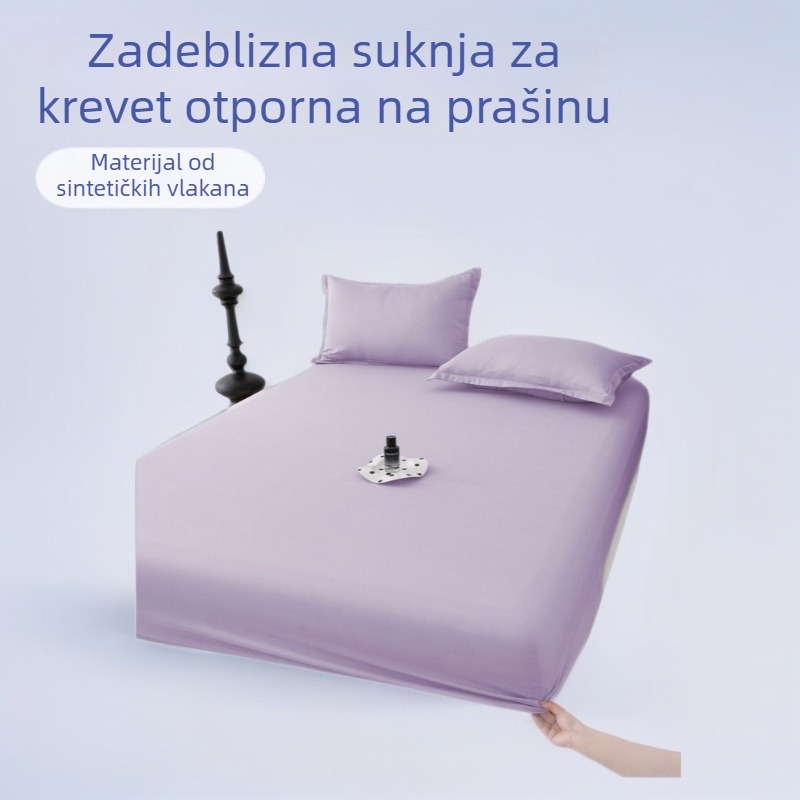 Flanelasta elastična plahta s gumom, zaštita madraca od prašine, jednofarbna, za krevet 1,8 m, deblja, nježna prema koži