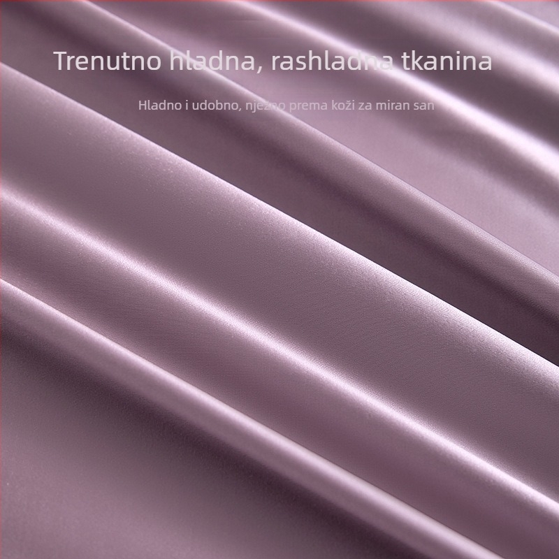 Hladan Ice Silk set plahte s navlakom za madrac – ljetni trodijelni set, model 2026