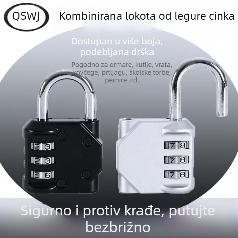 3-znamenkasti kombinacijski lokot od cinkovog legura, mali katnar s glavom bika, za dom, ured, teretanu, ormariće i prtljagu