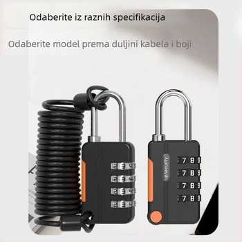 Brava od čelične žice sa šifrom, katanci, vanjska kaciga brava, brava za remen prtljage, vodootporna i otporna na hrđu, mala kućna brava za ormarić