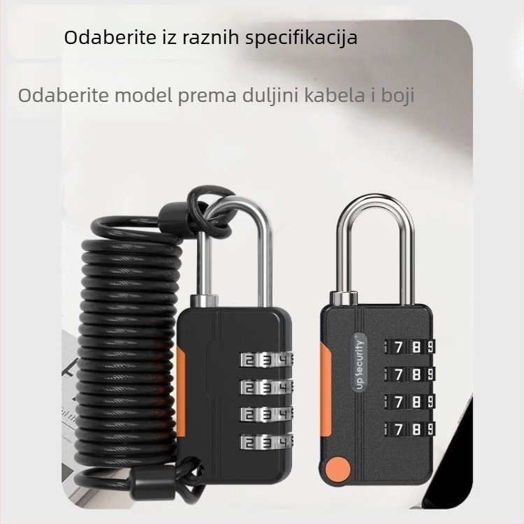 Brava od čelične žice sa šifrom, katanci, vanjska kaciga brava, brava za remen prtljage, vodootporna i otporna na hrđu, mala kućna brava za ormarić