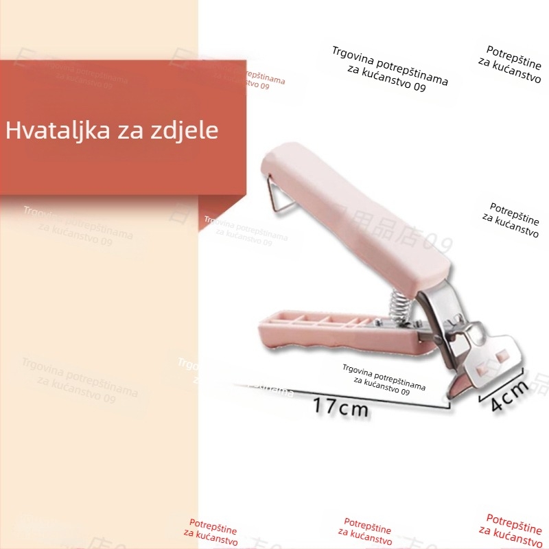 Tročlani set klipova protiv opeklina i klizanja za podizanje zdjela i tanjura, s izoliranim držačem posuđa