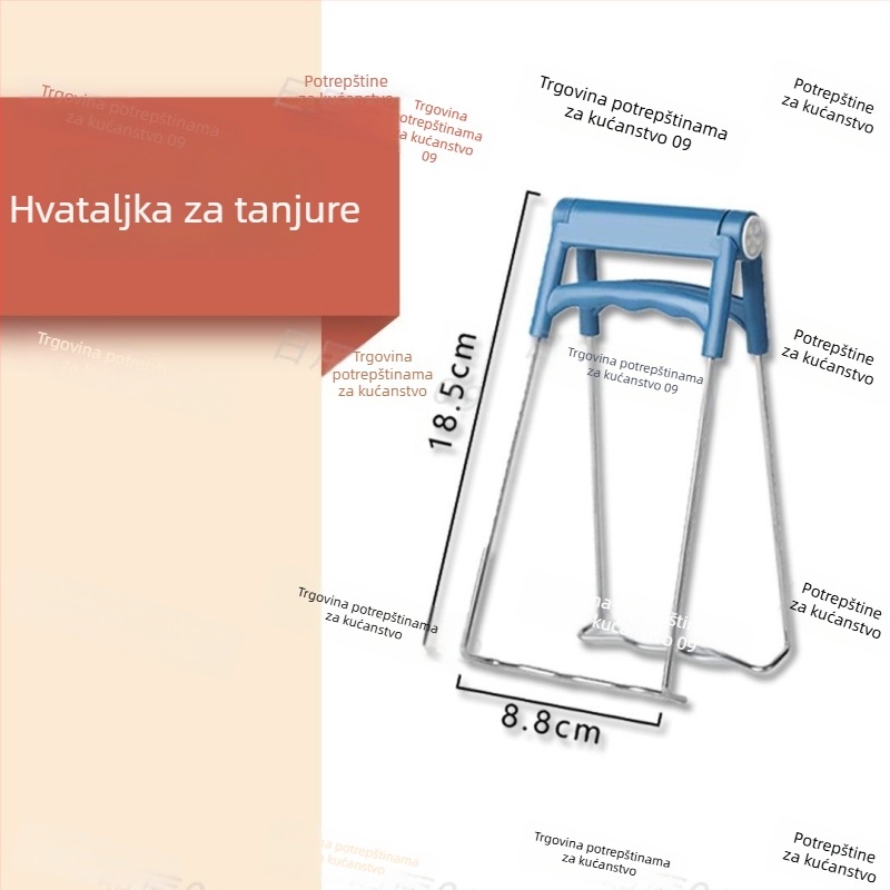Tročlani set klipova protiv opeklina i klizanja za podizanje zdjela i tanjura, s izoliranim držačem posuđa