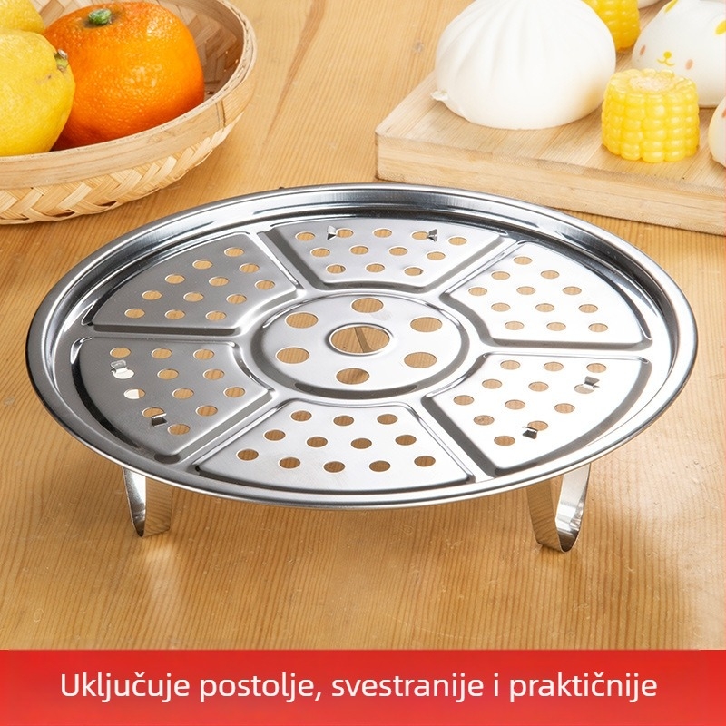 Nehrđajući čelični parni rešetkast nosač za wok – okrugli, veliki, višeslojna para uložak za kućnu i komercijalnu upotrebu
