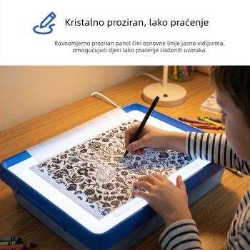 Dječji LED senzorni svjetlosni blok za djecu – ploča za crtanje i praćenje uz svjetloski vodič