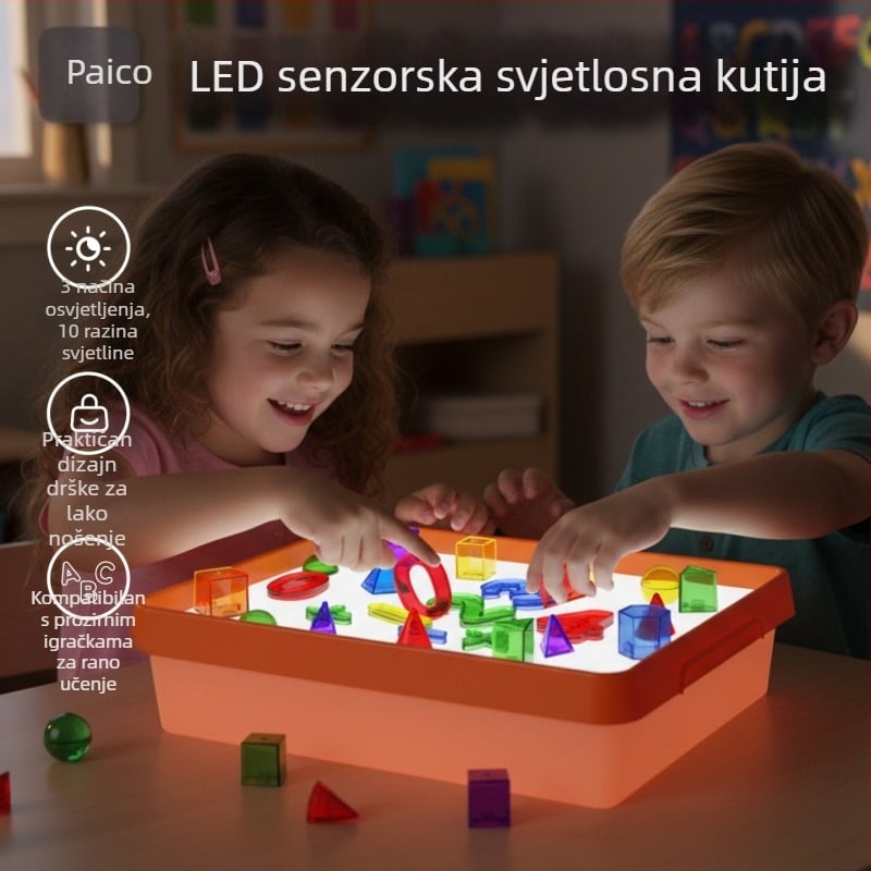 Dječji LED senzorni svjetlosni blok za djecu – ploča za crtanje i praćenje uz svjetloski vodič