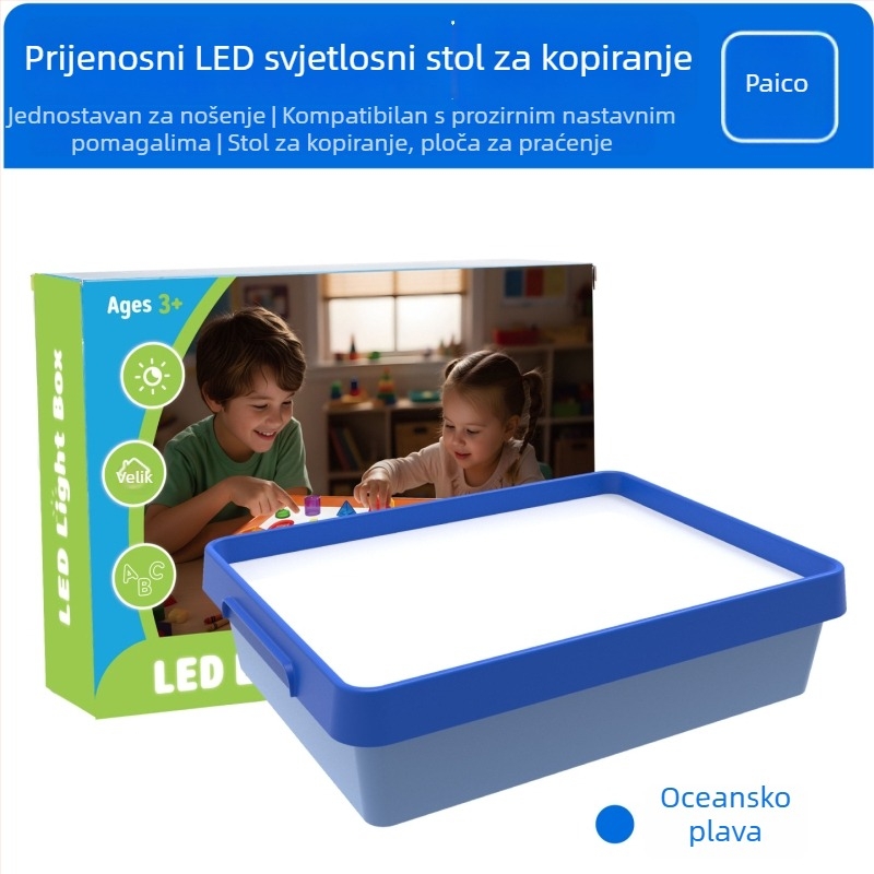Dječji LED senzorni svjetlosni blok za djecu – ploča za crtanje i praćenje uz svjetloski vodič