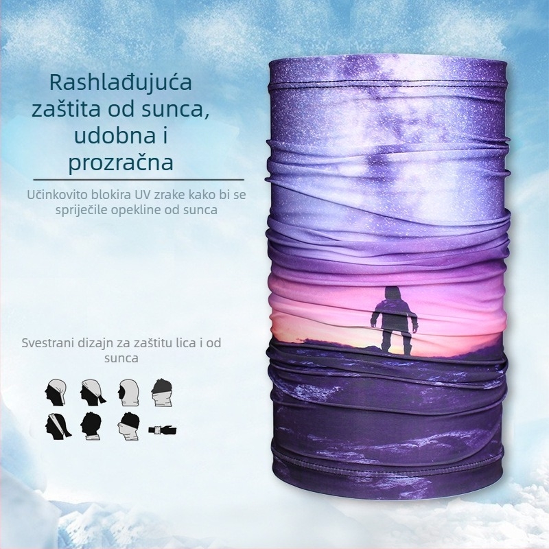 Šal za vrat od ledenog svile, vjetrootpornost za ljeto, za biciklizam i vožnju motocikla, zaštitna maska za lice