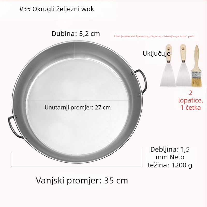 Teppanyaki ploča od kovanog željeza, kvadratnog oblika, za komercijalne štandove i kućnu upotrebu, bez premaza, višestruka, prijenosna, jednostavna za čišćenje