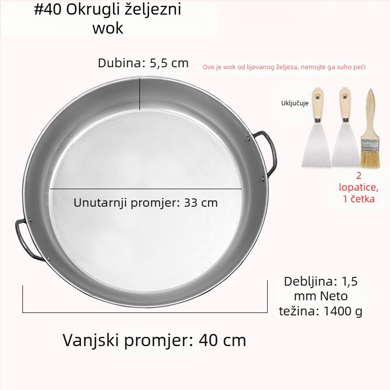 Teppanyaki ploča od kovanog željeza, kvadratnog oblika, za komercijalne štandove i kućnu upotrebu, bez premaza, višestruka, prijenosna, jednostavna za čišćenje