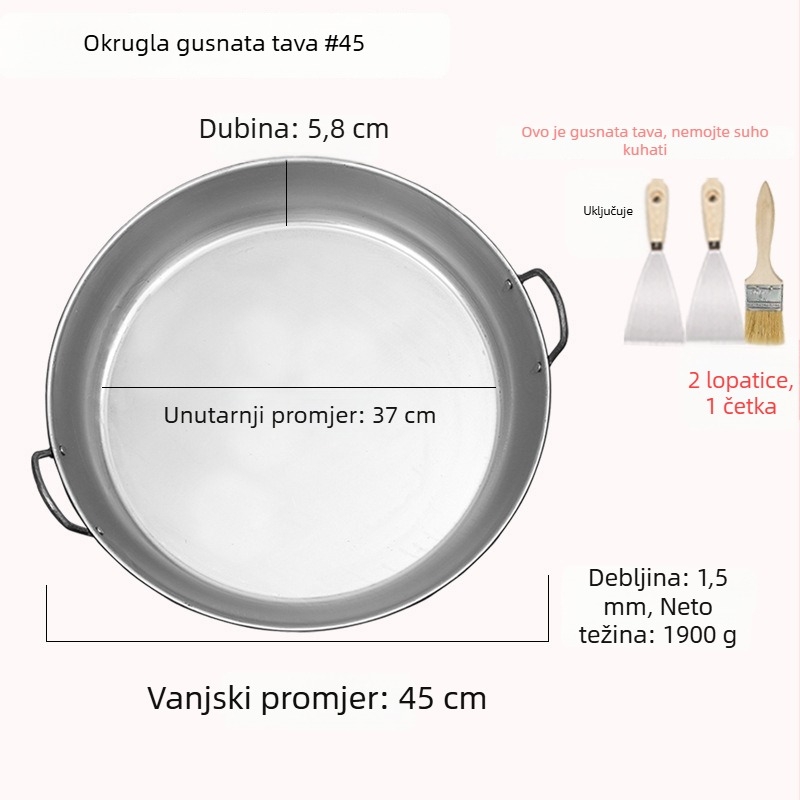 Teppanyaki ploča od kovanog željeza, kvadratnog oblika, za komercijalne štandove i kućnu upotrebu, bez premaza, višestruka, prijenosna, jednostavna za čišćenje
