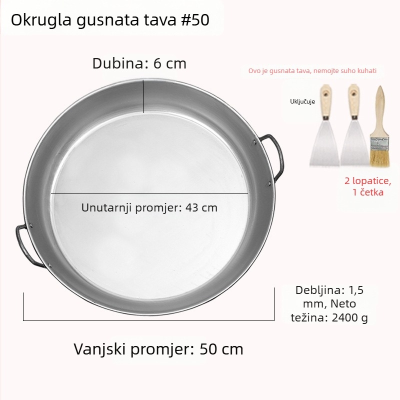 Teppanyaki ploča od kovanog željeza, kvadratnog oblika, za komercijalne štandove i kućnu upotrebu, bez premaza, višestruka, prijenosna, jednostavna za čišćenje