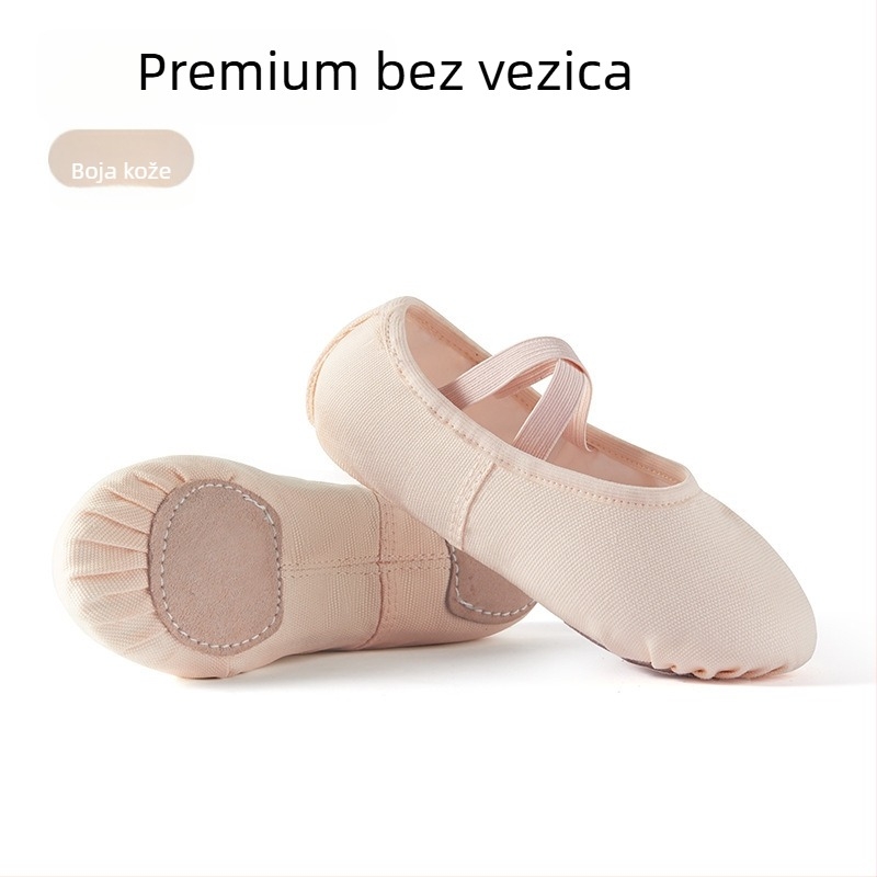 Plesne cipele za djecu i odrasle, mekana potplata, boja kože, za baletnu praksu, Cat-Paw stil, klasične