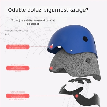 Dječji set zaštitne opreme: kaciga i zaštitni ulošci za skejting, vožnju biciklom i bicikl za ravnotežu