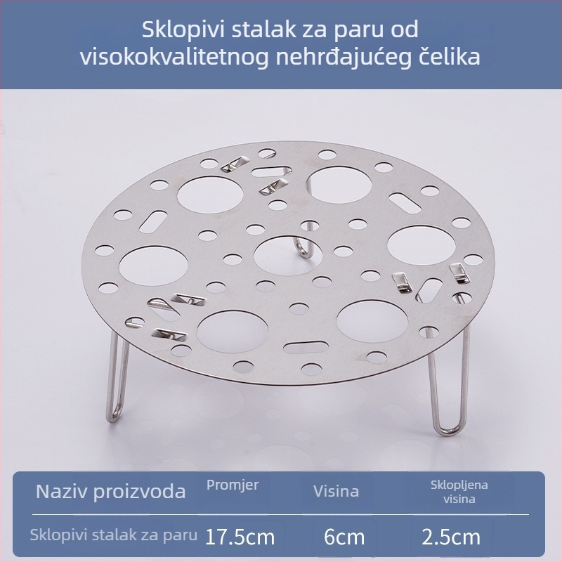 Set od nehrđajućeg čelika za parenje: stalak za parenje, posuda za vodenu kupelj, košare za paru, rešetka za roštilj, držač filtra ulja
