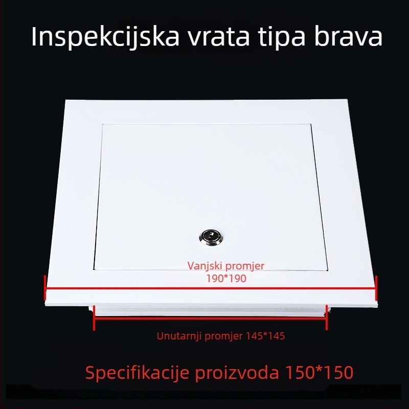 Zaključni otvor za održavanje od aluminijske legure, namijenjen za strop i bočne zidove – otvor za inspekciju kupaonske kanalizacije