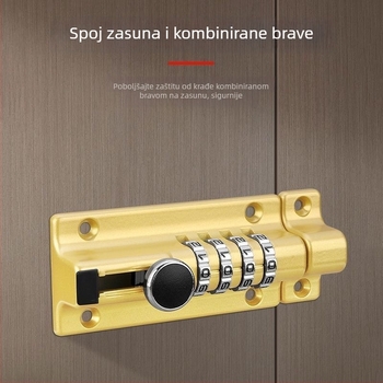 Novi model brave s kodom bez bušenja, vodootporna i otporna na hrđu, vanjska brava za drvena vrata, sigurnosna zaštita