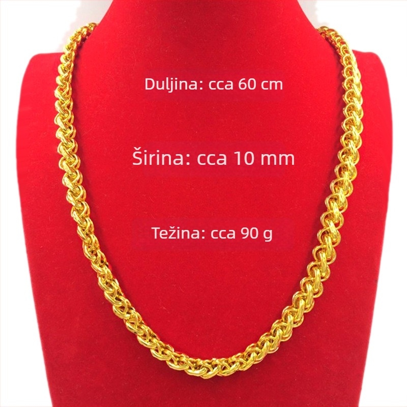 Muški lanac s znakom sreće, pozlaćeni bakreni lanac, modni nakit, duljina 61–70 cm