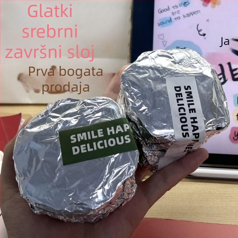 Šarene aluminijske folije za pakiranje četvrtastih čokoladica sa crnim sezamom, jednokratna upotreba