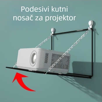 Zidni nosač projektora bez bušenja, s podesivom policom, za spavaću sobu