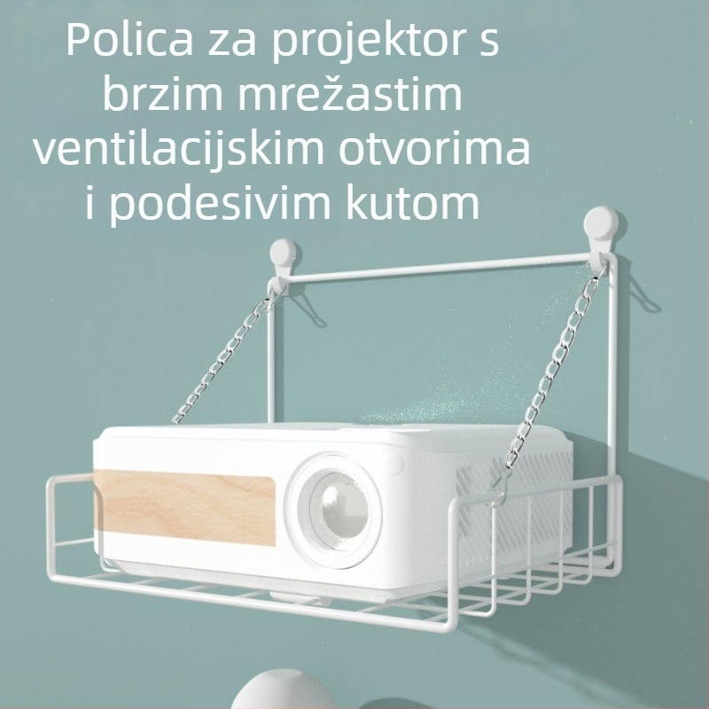 Zidni nosač projektora bez bušenja, s podesivom policom, za spavaću sobu