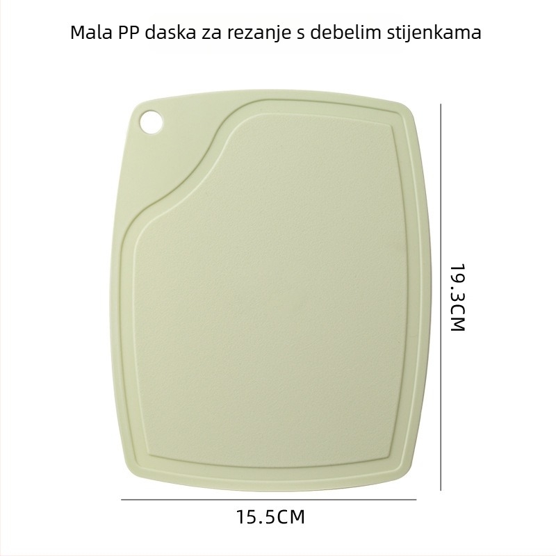 PP plastična daska za rezanje, dvostrana kuhinjska daska za voće i povrće, protuklizna, pogodna za djecu i studente