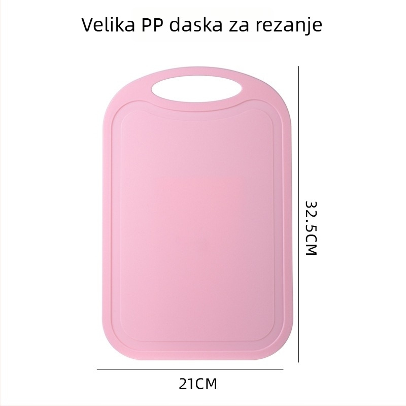PP plastična daska za rezanje, dvostrana kuhinjska daska za voće i povrće, protuklizna, pogodna za djecu i studente