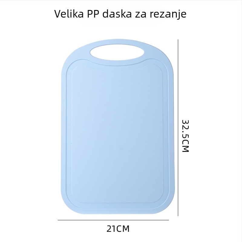 PP plastična daska za rezanje, dvostrana kuhinjska daska za voće i povrće, protuklizna, pogodna za djecu i studente