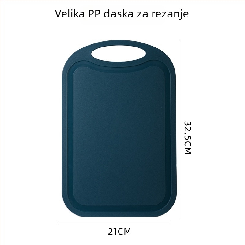 PP plastična daska za rezanje, dvostrana kuhinjska daska za voće i povrće, protuklizna, pogodna za djecu i studente
