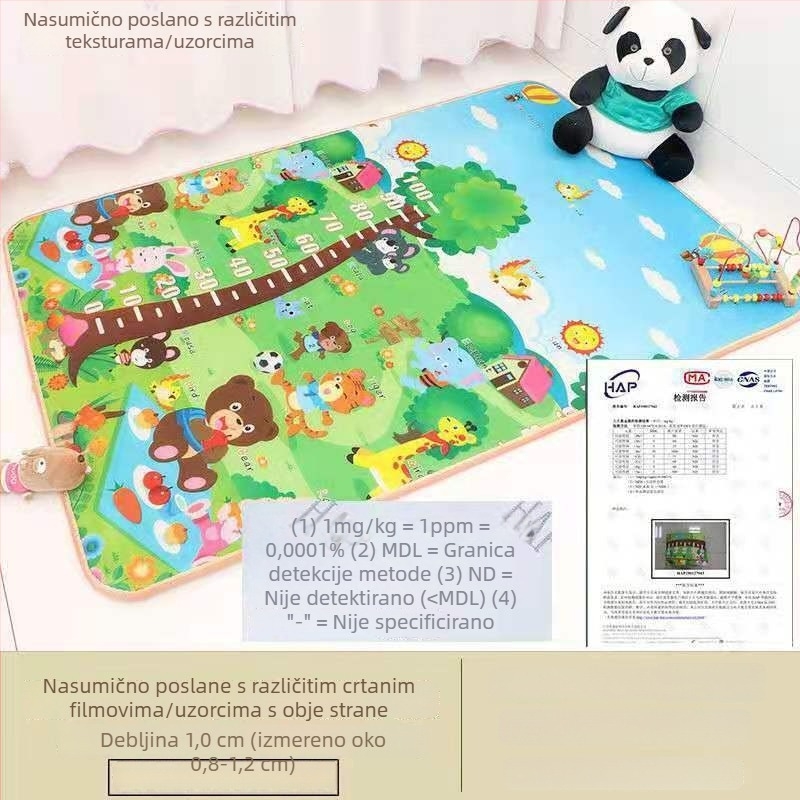 Vlažno otporna podloga za rub kreveta s debelim pjenastim slojem, madrac za bay prozor i podloga za puzanje djece
