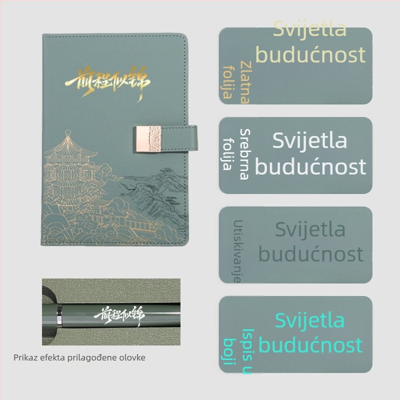 Guochao stil kulturno-kreativni A5 bilježnica u kutiji s prilagođenim logotipom, korporativni dnevnik sastanaka i planer
