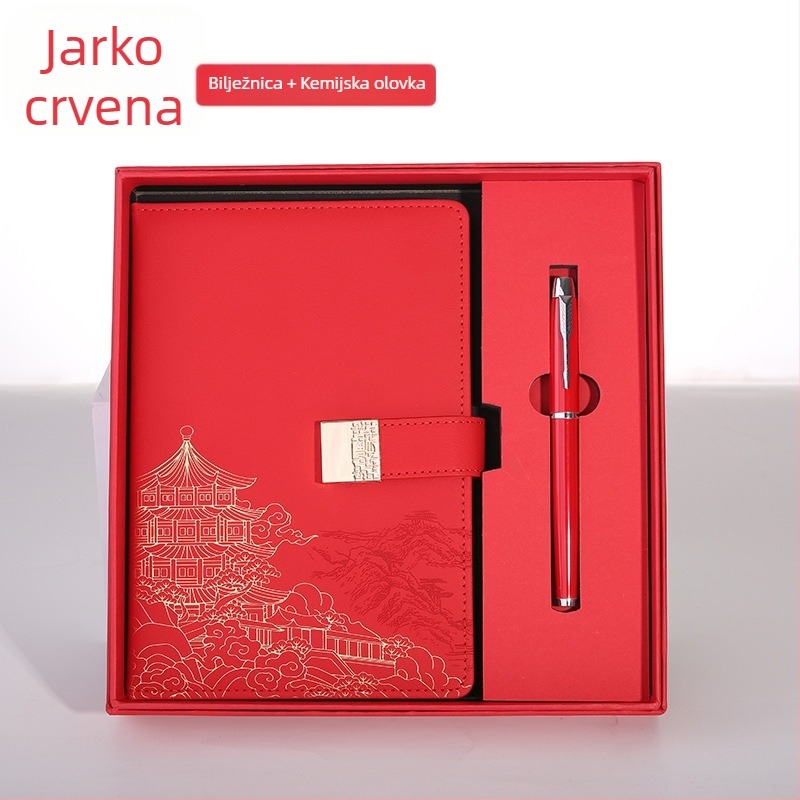Guochao stil kulturno-kreativni A5 bilježnica u kutiji s prilagođenim logotipom, korporativni dnevnik sastanaka i planer