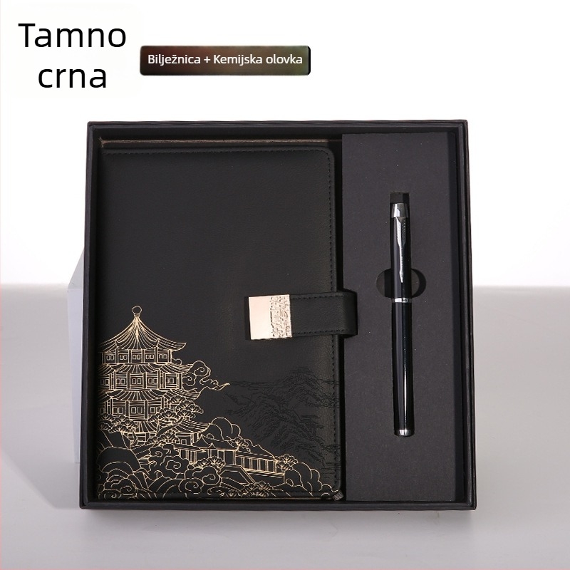 Guochao stil kulturno-kreativni A5 bilježnica u kutiji s prilagođenim logotipom, korporativni dnevnik sastanaka i planer