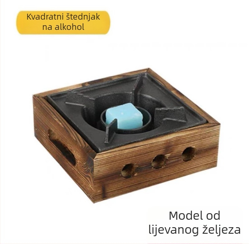 Lijevana ploča za alkohol s malom posudom za jednu osobu, sukiyaki japanskog stila
