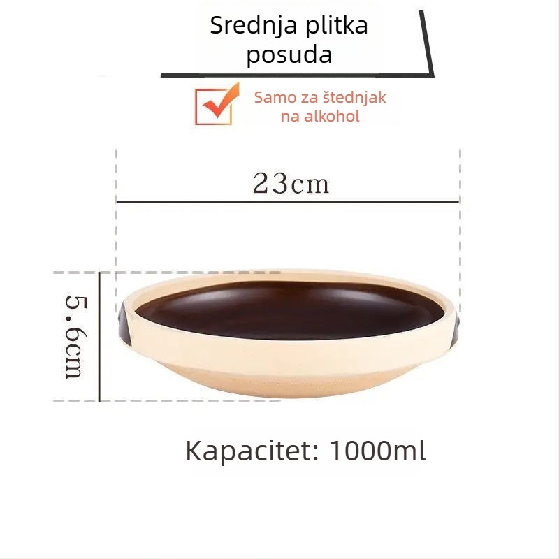 Keramički mali vrući lonac otporan na visoke temperature, alkoholni plamenik, glinena posuda i kaserola za suho kuhanje – samoposluživanje, komercijalna uporaba