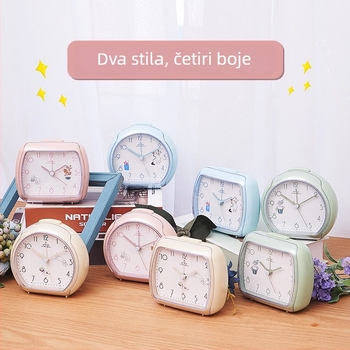 Yida slatki dječji mali budilnik s noćnim svjetlom, višebojni stolni sat A306/307