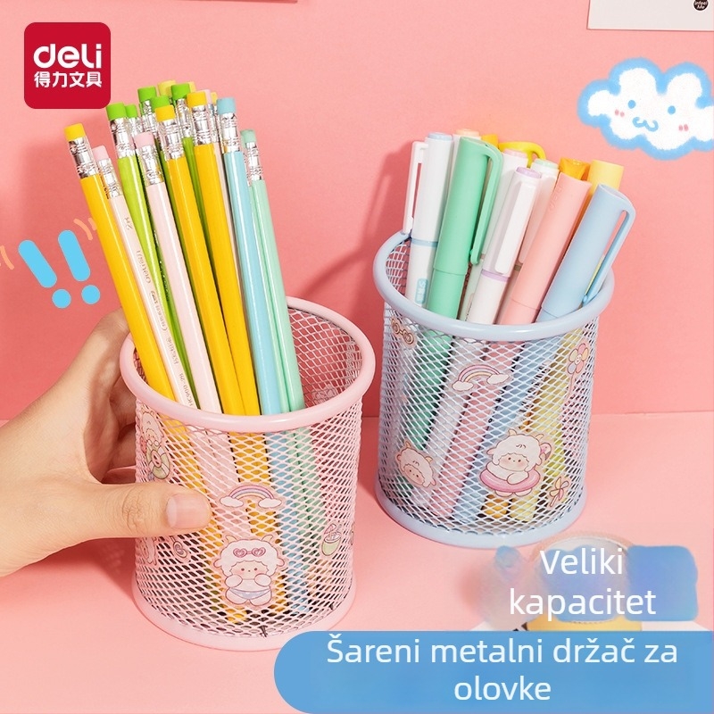 Deli šareni metalni držač za olovke za učenike, slatka dječja kreativna kutija za pohranu, višenamjenski držač za pernice