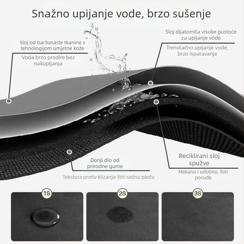 Nova podloga za čaj u kineskom stilu zen od diatomske gline, vintage stolni runner, apsorbirajuća podloga za šalice
