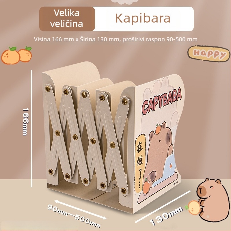 Kapibala Prilagodljivi stolni držač za knjige za učenike, veliki sklopivi metalni držač knjiga