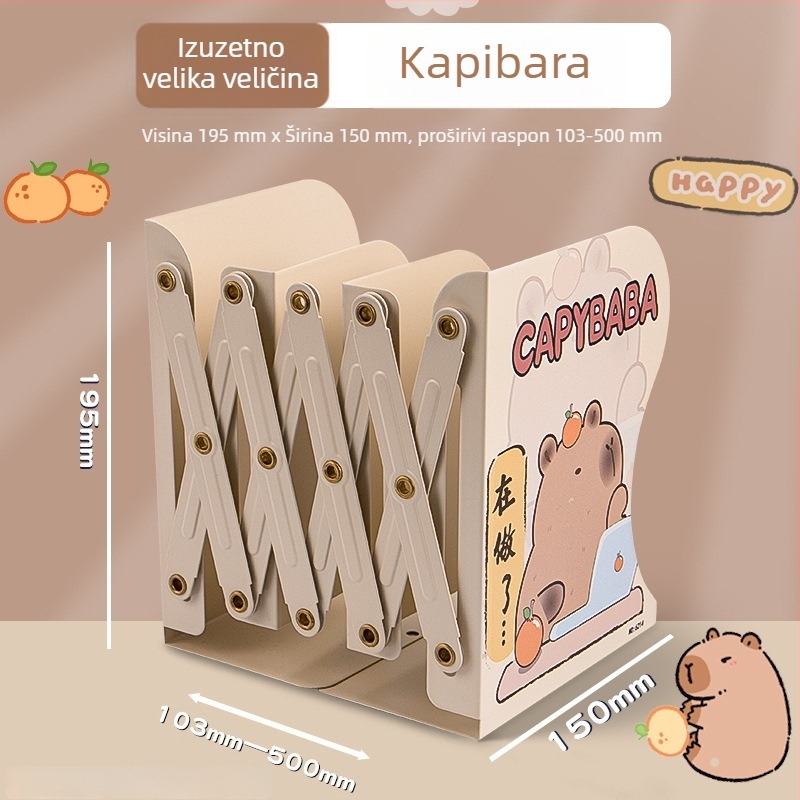 Kapibala Prilagodljivi stolni držač za knjige za učenike, veliki sklopivi metalni držač knjiga