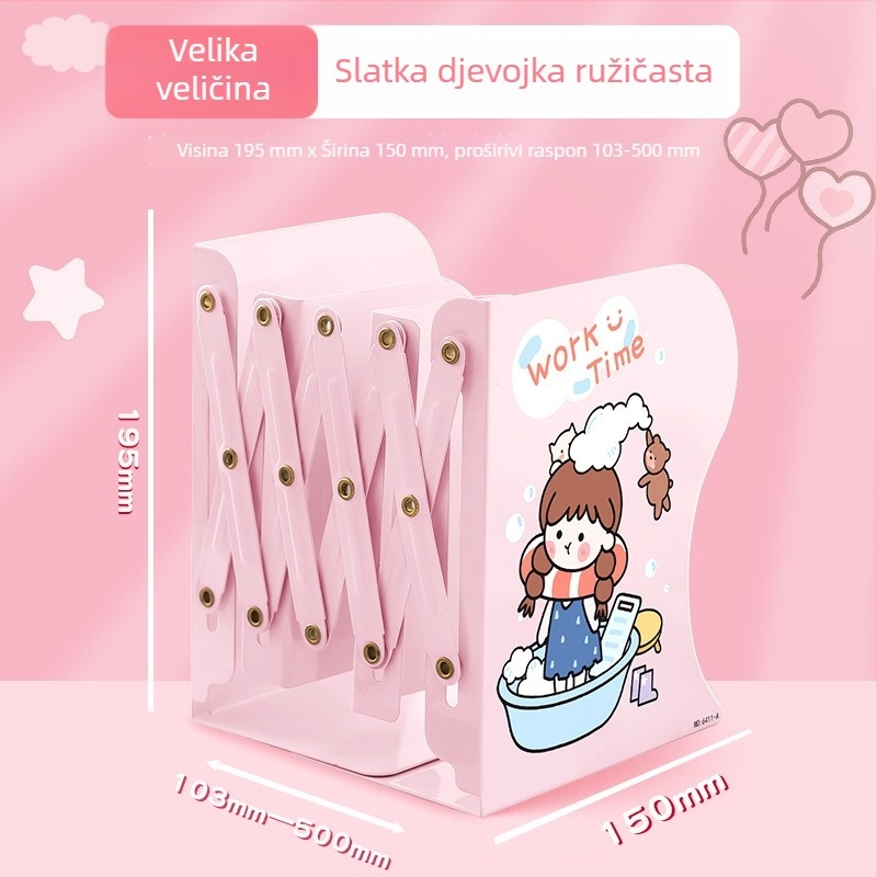 Kapibala Prilagodljivi stolni držač za knjige za učenike, veliki sklopivi metalni držač knjiga