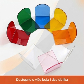 Akrilni L-oblik držač knjiga, stolni držač knjiga, u bojama i prozirnim varijantama