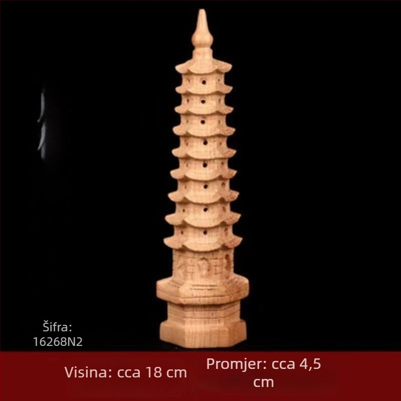 Wenwang Feng Shui pagoda od breskva drveta, devet slojeva, 13-slojevni ukras za akademski napredak i uspjeh na ispitima