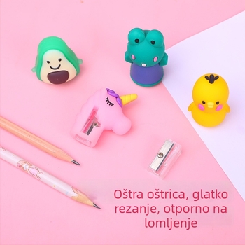 Slatka oštrilica za olovke u obliku životinje, ručna, PVC i metal