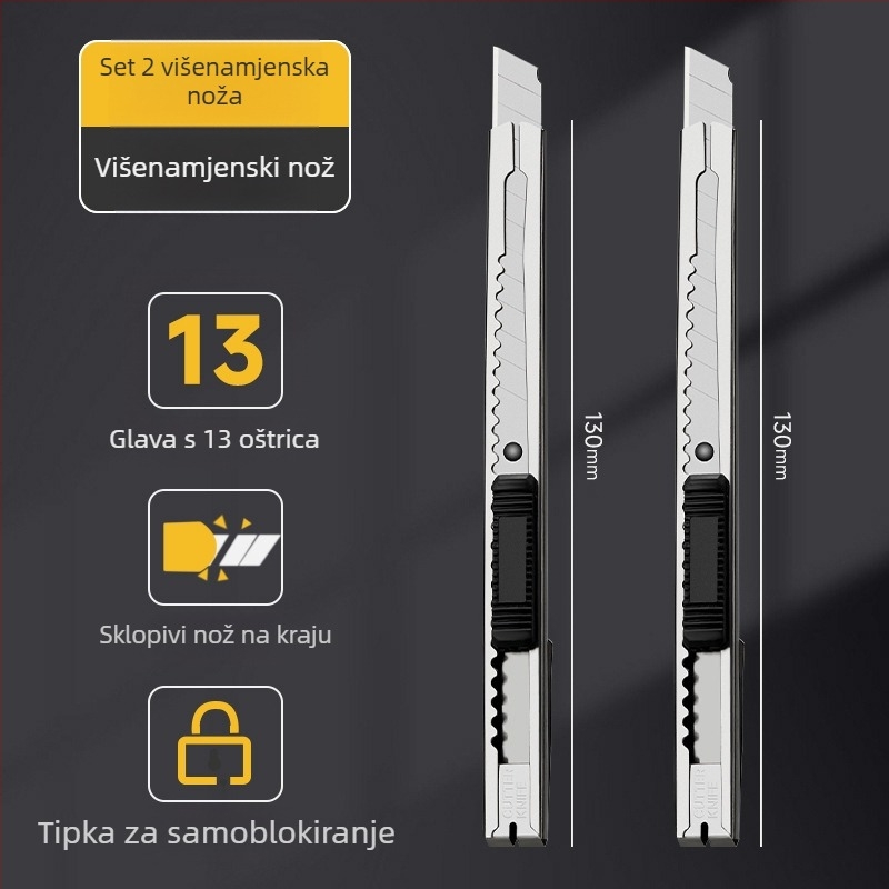 Crtni nož s srebrnom oštricom, mali promjer, oštar studentski nož za crtanje i likovnu umjetnost, ručni rad, snažan otvarač kutija