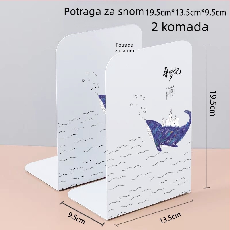 Metalni držač za knjige za studente – željezni stolni držač za knjige s kreativnim karikaturnim dizajnom za organizaciju knjiga